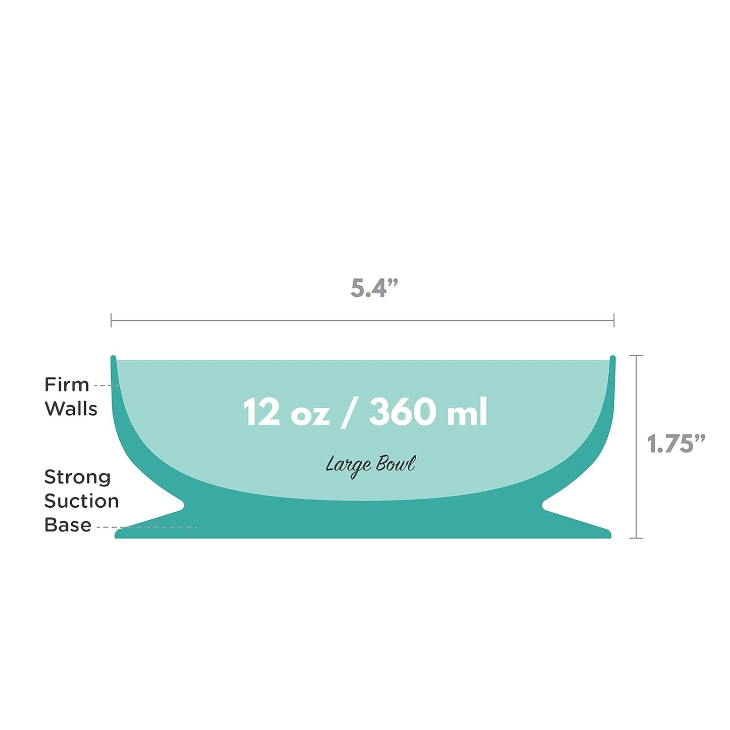 ChooMee Baby Suction Bowl | Powerful Suction Grip with Firm Bowl | Platinum Silicone, BPA Free | Large, 1 CT, Aqua