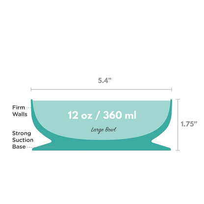 ChooMee Baby Suction Bowl | Powerful Suction Grip with Firm Bowl | Platinum Silicone, BPA Free | Large, 1 CT, Aqua