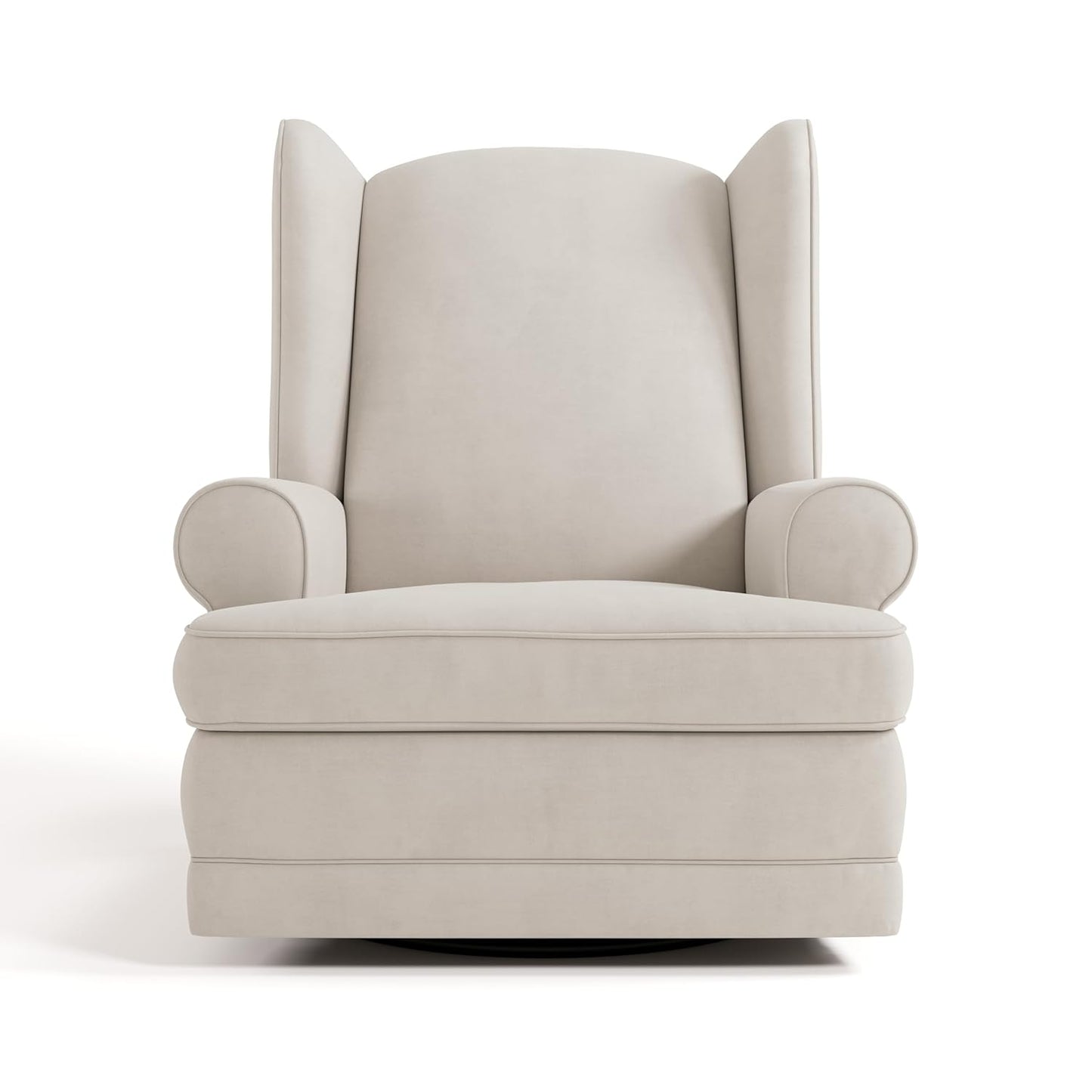 Storkcraft Serenity Glider Recliner Nursery Rocking Chair with USB Charging Port (Ivory) – Premium Upholstered Nursery Glider Recliner with Manual Recline Function, Dual USB Charging