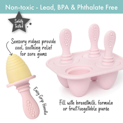 PrimaStella Silicone Petite Pops - Baby Popsicle Mold - BPA Free - Dishwasher Safe - 4 months+ Teether Pops