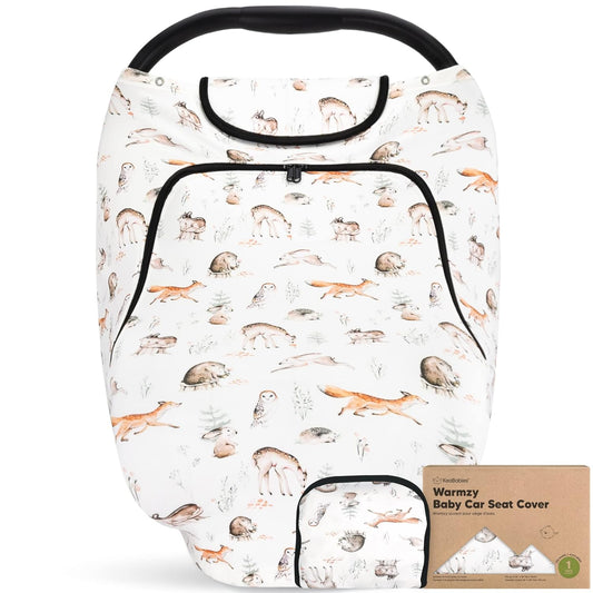 KeaBabies Winter Car Seat Cover Baby, Newborn - Universal Fit Infant Carseat Covers Baby Girl, Boy, Breathable, Lightweight Blanket, Easy to Use Stroller Canopy, Rain, Wind, Sun Shade (Laurel)