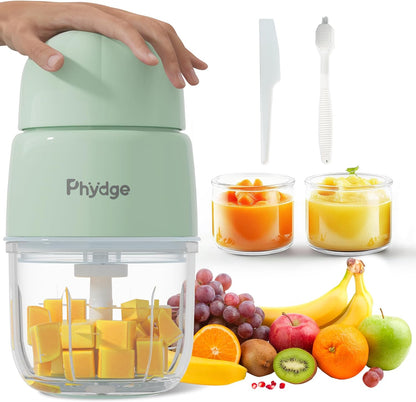 Baby Food Maker, Green Baby Food Blender, 10oz Baby Food Puree Maker, Food Processor for Baby Foods Fruit Vegetable Meat, 10-Second Quick Soft Food Prep for Baby