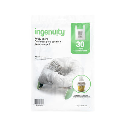 Ingenuity My Travel Potty, 2-in-1 Baby and Toddler Portable Potty Seat & Potty Ring, Lightweight Foldable, Includes Travel Bag & 3 Disposable Liners, Neutral