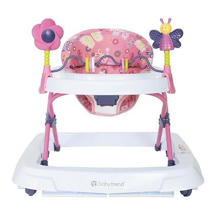 Smart Steps Trend Activity Walker with Removeable Toy Bar, Multi-Directional Front Wheels, Tray, Adjustable Height and Flat Fold Frame for Storage, Ages 6 Months +, Emily Pink