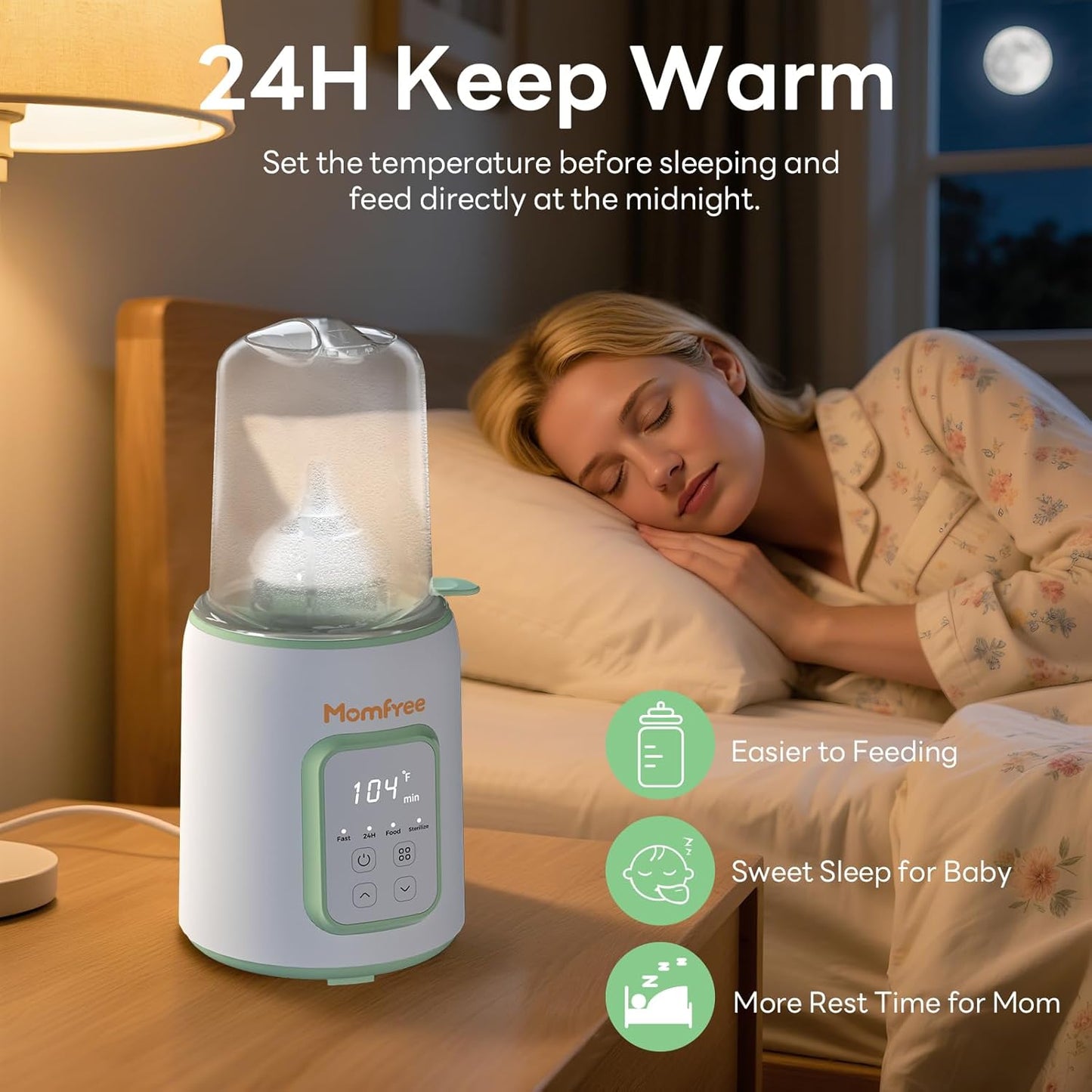 Bottle Warmer, 8-in-1 Fast Baby Bottle Warmer for Breastmilk and Formula,Milk Warmer with Accurate Temperature Control and Automatic Shut-Off,Multifunctional Bottle Warmers for All Bottles (Purple)
