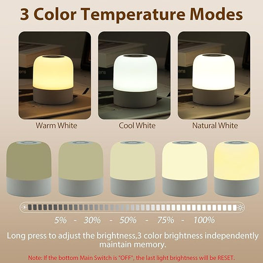 Portable Baby Night Light,3 Colours Egg Light for Nursery,Rechargeable Night Light for Kids,Small Cordless Table&Bedside Lamp,Eye Caring Dimmable LED Touch Lamp for Toddler,Girl,Boy,Nursing