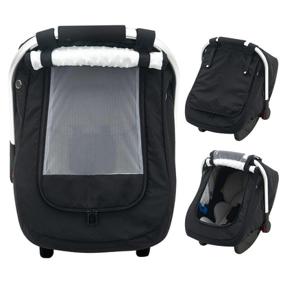 Waterproof Car Seat Cover Baby, 3D Mink Dot Infant Car Seat Cover with 2 Breathable Vents, Universal Carseat Canopy for Girls Boys, Baby Carrier Cover for All Seasons, Protect from Sunlight Rain
