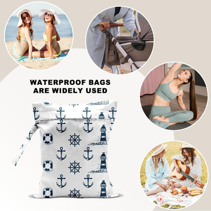 Unicorn Wet Dry Bag 12x10 Inch, Waterproof Reusable Wet Bag with Two Zippered Pockets & Handle for Swimsuit Travel Beach Pool Gym Stroller Dirty Yoga Gym Clothes Toiletries Daycare Organizer