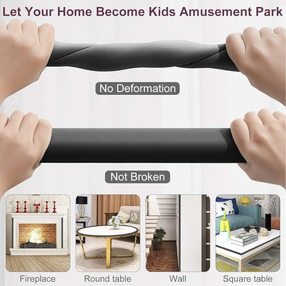 Baby Proofing Edge Corner Protector, 20.5 ft (18.1ft Edge + 8 Corners) Baby Proof Corner Guards,Thick Table Bumper Guard, 3M Pre-Taped Corners, Soft Rubber Foam Guard Heavy-Duty Black