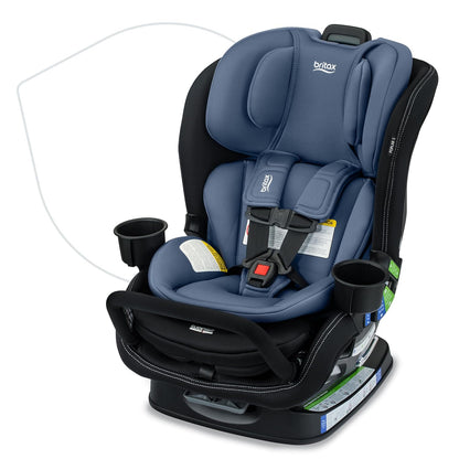 Britax Poplar S Convertible Car Seat, 2-in-1 Car Seat Extended Rear Facing, 17” Slim Car Seat Design with Fast & Easy ClickTight Installation, Anti-Rebound Bar & SafeWash Fabrics — Cowmooflage