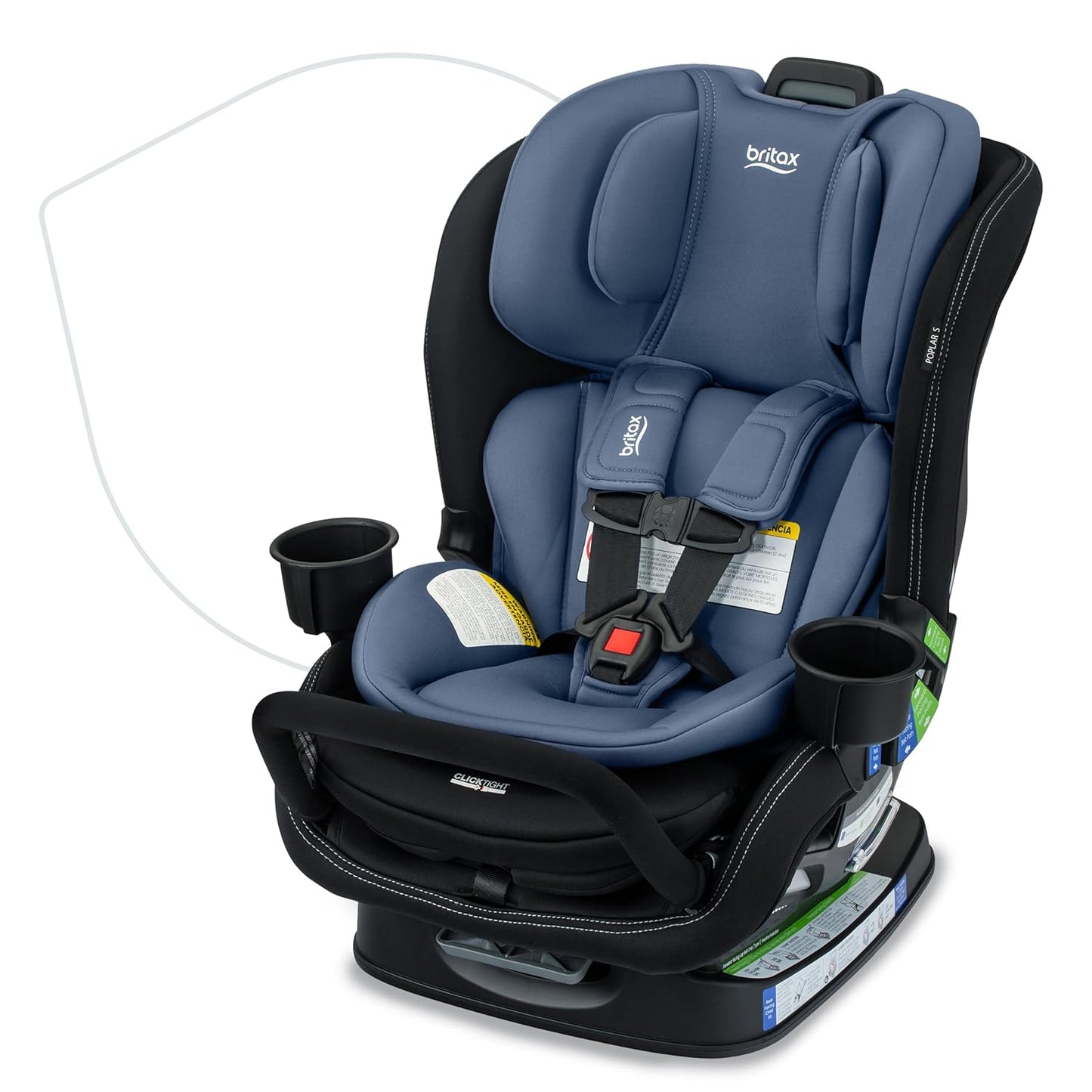Britax Poplar Convertible Car Seat, 2-in-1 Car Seat with Slim 17-Inch Design, ClickTight Technology, Magenta Onyx