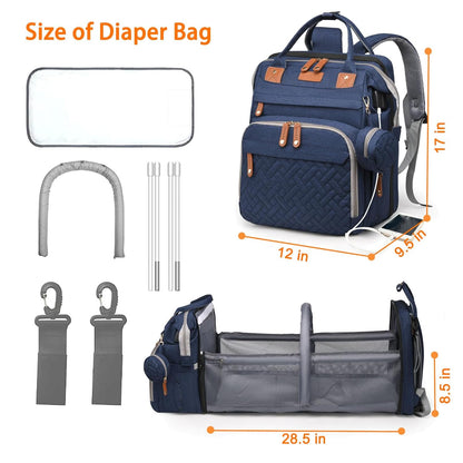Astro alan Baby Diaper Bag with Changing Station, Waterproof Diaper Bag Backpack for Moms Dads with USB Charging Port, Baby Shower Gifts, Large Capacity diaper backpack, Grey