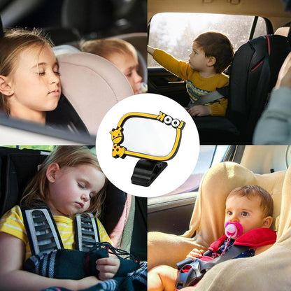YUENTOEN Baby Mirror for Car, Clip-On Adjustable Car Baby Rearview Mirror to See Rear Facing Infants and Babies for Automotive