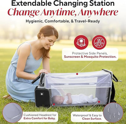 Award-Winning Baby Diaper Bag Backpack with Changing Station –Large Multifunction Waterproof Diaper Bag, Warm Bottle Pockets, Travel Baby Organizer Mom & Dad, Newborn Baby Essentials, Newborn Gift