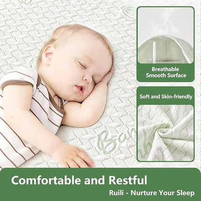 King Waterproof Mattress Protector Washable Mattress Padded Cover Rayon Bamboo Fitted King Size Bed Protection Noiseless Plastic Bed Pad Deep Pocket Up 18“ Soft&Breathable