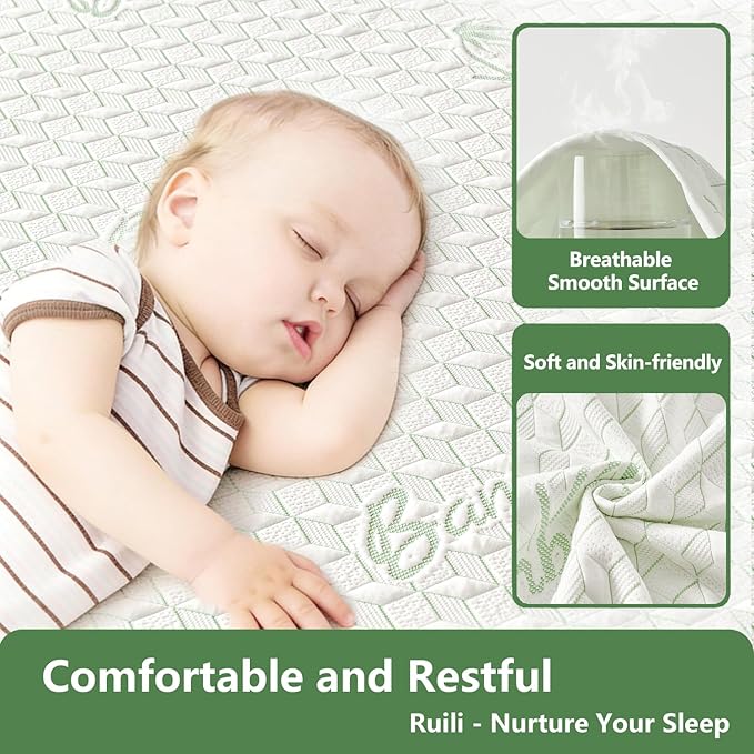 Twin Waterproof Mattress Protector 2 Pack Washable Mattress Padded Cover Rayon Bamboo Fitted Twin Size Bed Protection Noiseless Plastic Bed Pad Deep Pocket Up 18“ Soft&Breathable