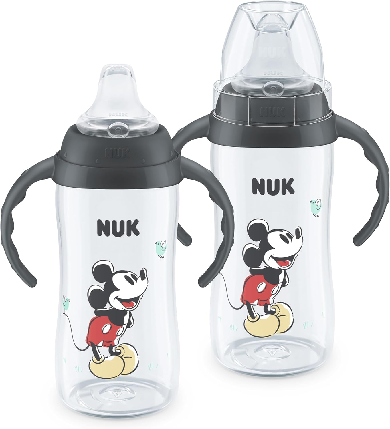 NUK Mickey Mouse Large Learner Cup 10oz 2pk – BPA Free, Spill Proof Sippy Cup