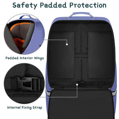 Car Seat Travel Bag,Padded Car Seats Backpack with Steel Cable Handle and Reflective Stripes, Large Durable Carseat Carrier Bag,Airport Gate Check Bag,Infant Seat Travel Bag with Shoulder Strap,Black
