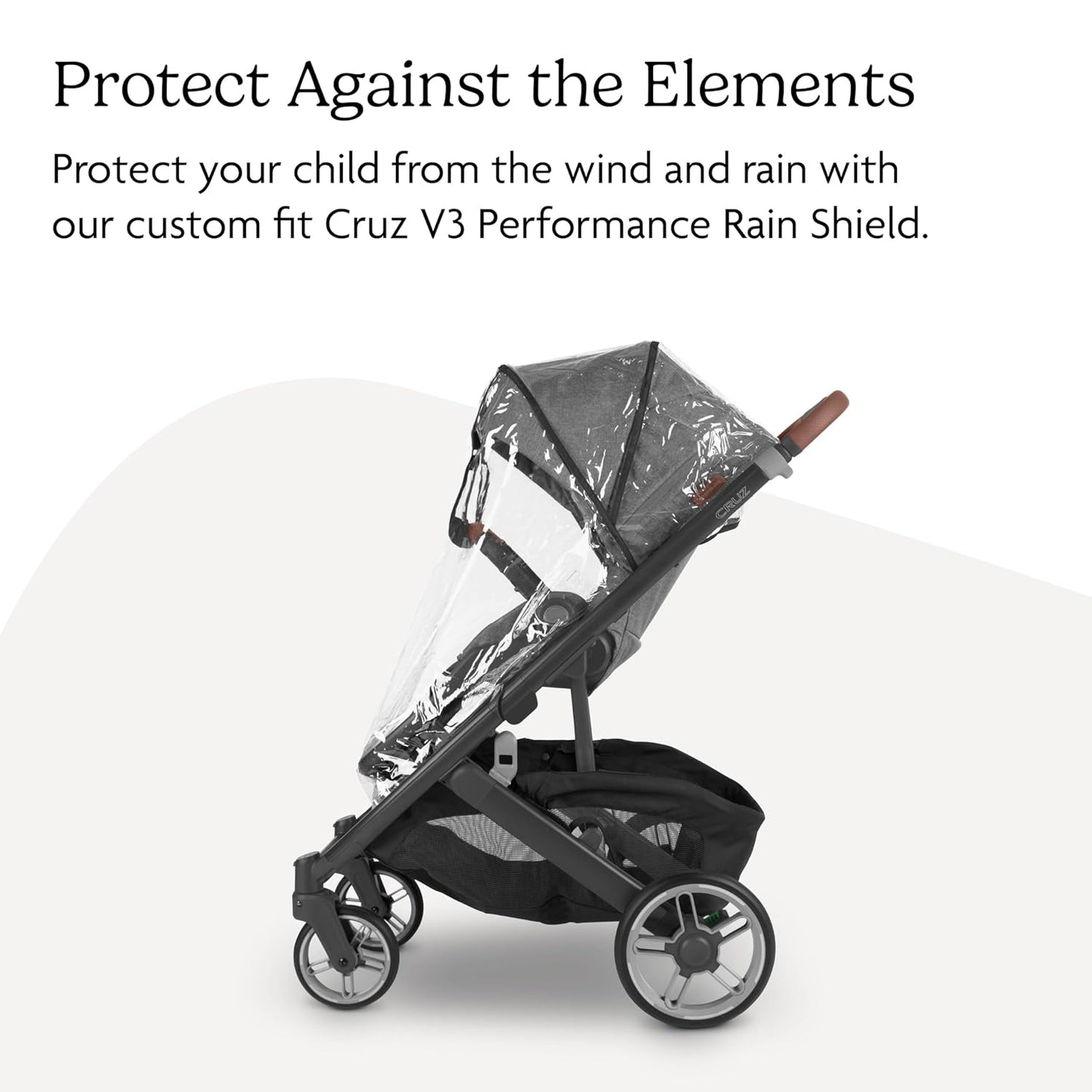 UPPAbaby Performance Rain Shield for Cruz V3 - Waterproof and Windproof Coverage - Ventilated Design - Quick Attachment - Easy Access to Child