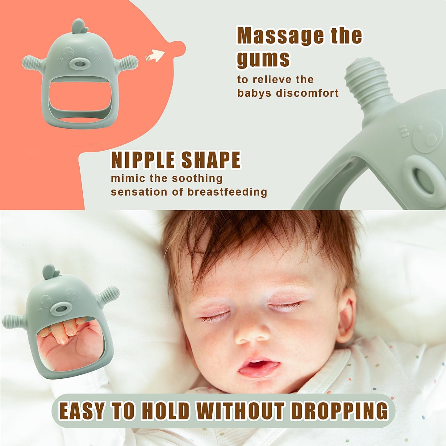 3-in-1 Baby Food & Fruit Feeder Set – Breastmilk Popsicle Mold with Freezer Tray, Teething Relief Toy, BPA Free Infant Silicone Feeding Combo, 3 Bonus Sizes (S/M/L) Sacs (Olive Green)