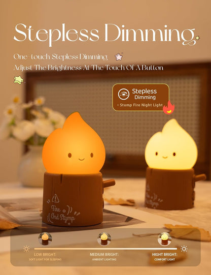 3pcs Cozy Campfire Nightlight Kits, Soothing Nature Sounds, White Noise Night Light for Baby Adult, Rechargeable, Cute Flame Lamp, Best Gift for Kids Bedrooms Camping Trips