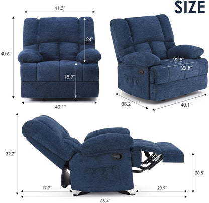 Swivel Rocker Chair, 360°Swivel Rocker Chairs with High Back Arms, Rocking Lazy Boy Chairs, Upholstered Swivels Corduroy Glider for Living Room, Bedroom, Nursing, Beige