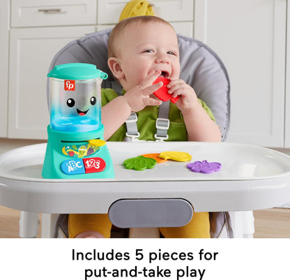 Fisher-Price Baby & Toddler Toy Laugh & Learn Counting & Colors Smoothie Maker Pretend Blender with Music & Lights for Infants Ages 9+ Months
