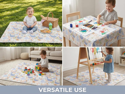 Splat Mat for Under High Chair/Arts/Crafts, Waterproof and Anti-Slip Splash Mat Floor Protector, Washable Highchair Floor Mat, 51 Inch Reusable Messy Mat and Baby Feeding Table Cloth