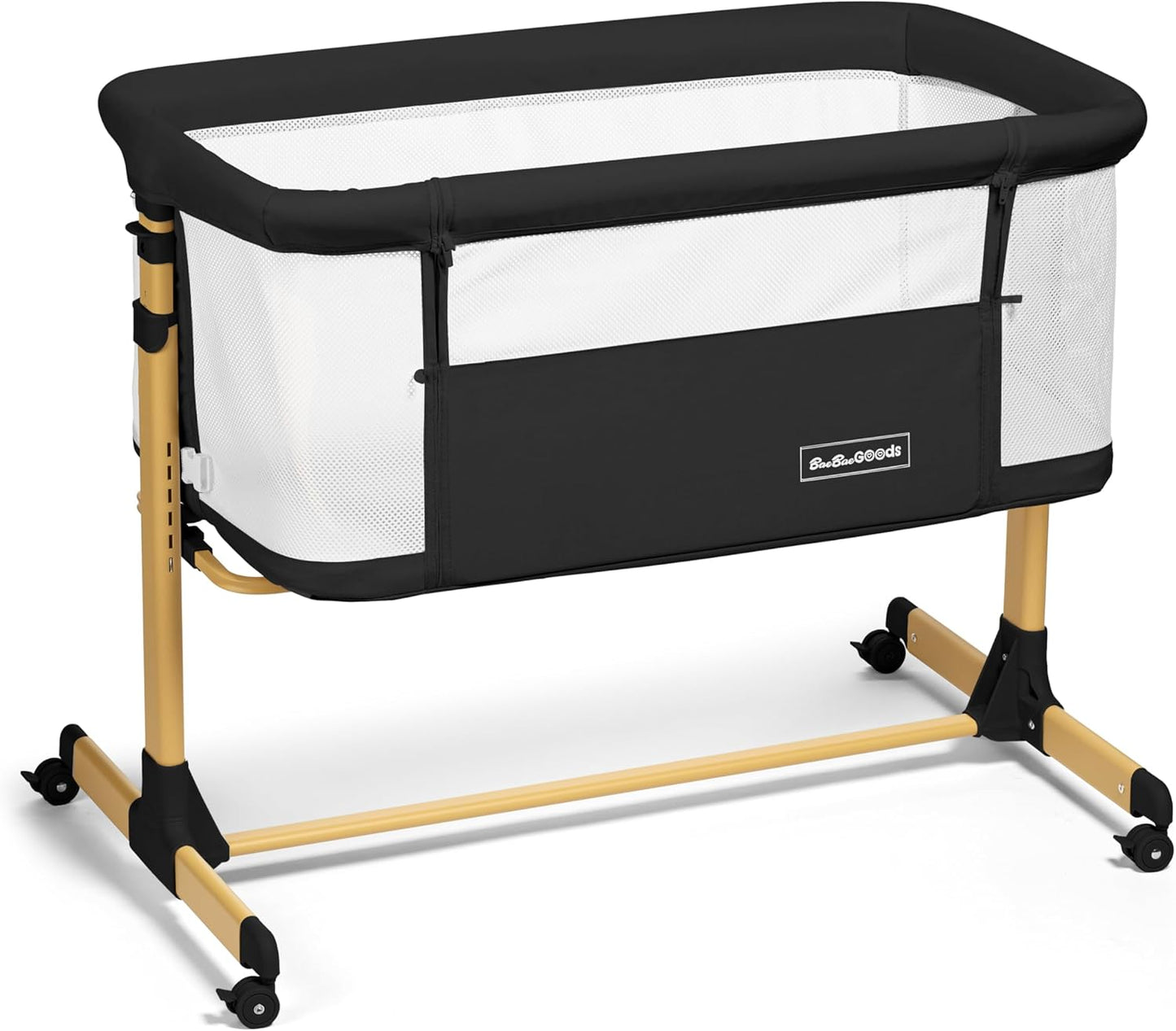 3 in 1 Baby Bassinet with Wheels, Portable Bedside Sleeper for Baby with 6 Adjustable Heights and Foam Mattress, Baby Bedside Crib for Newborns and Infants
