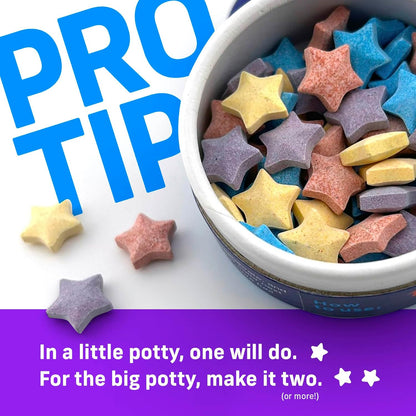 Wizzy Fizzies™ Potty Training Rewards Toilet Fizzies, Non-Food, STEM-Based Method that uses Imagination Play, 60 Colorful Stars, Non-Toxic, Girls & Boys, Fun Things for Kids & Parents