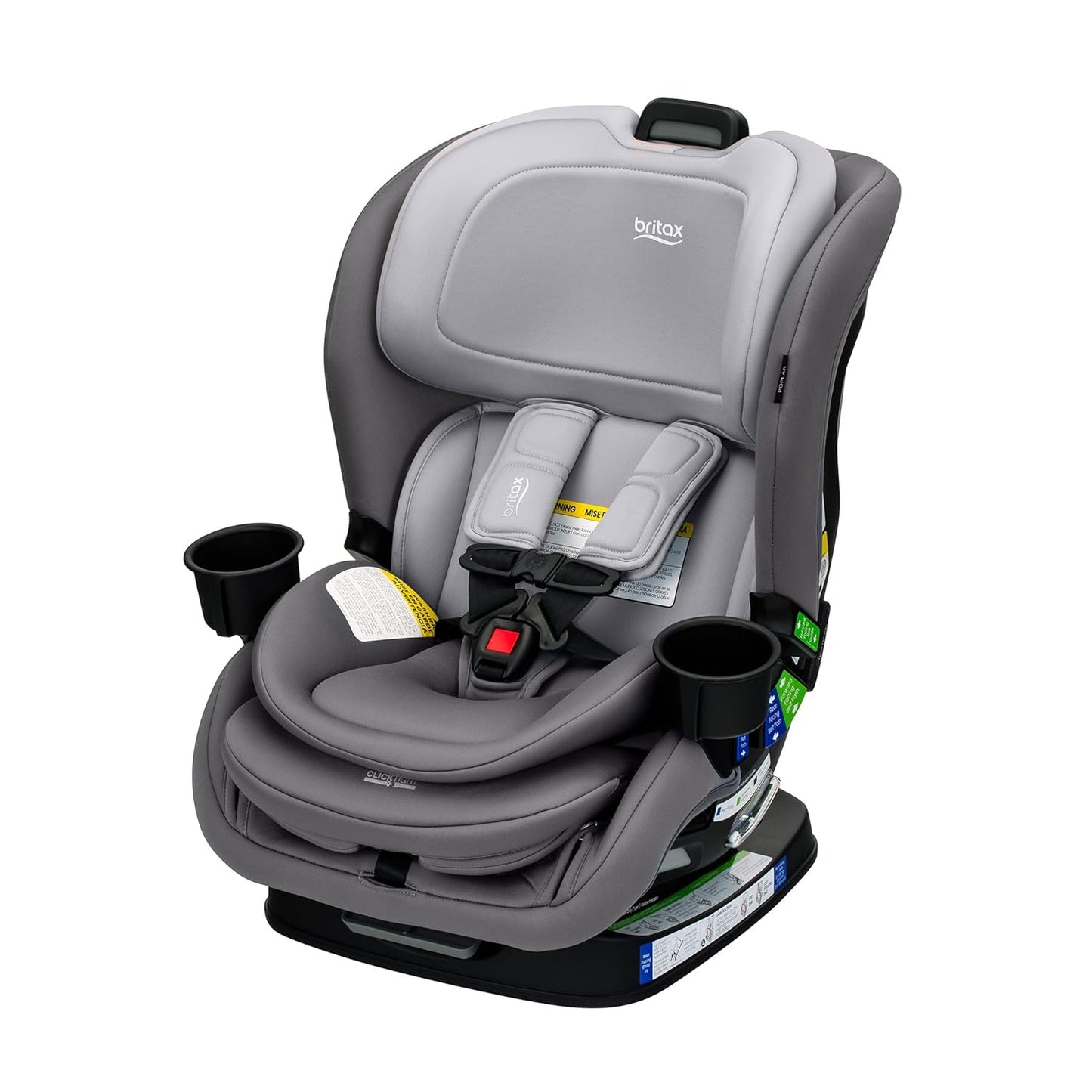 Britax Poplar S Convertible Car Seat, 2-in-1 Car Seat Extended Rear Facing, 17” Slim Car Seat Design with Fast & Easy ClickTight Installation, Anti-Rebound Bar & SafeWash Fabrics — Cowmooflage