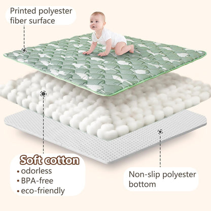 Baby Play Mat, 50x50 Playpen Mat with Super Soft Touch, Activity Mats with Upgraded Anti-Slip Bottom, Machine Washable Crawling Mats for Floor & Picnic (Animal Alphabets)