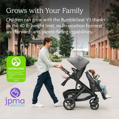 UPPAbaby RumbleSeat V3 Second Lower Seat - Compatible with Vista V2 and Vista V3 - All-Weather Seat + Magnetic Buckle – Adapters Included -Owen (Mocha Mélange)