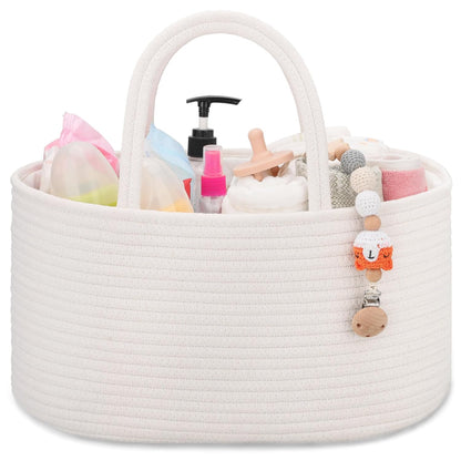 COMSE Baby Diaper Caddy Organizer, Car Caddy, Diaper Change Organizer, Gift Baskets Empty, Portable Tote Bag with Divider, Baby Shower Gifts Newborn Essentials Registry Must Have, Light pink