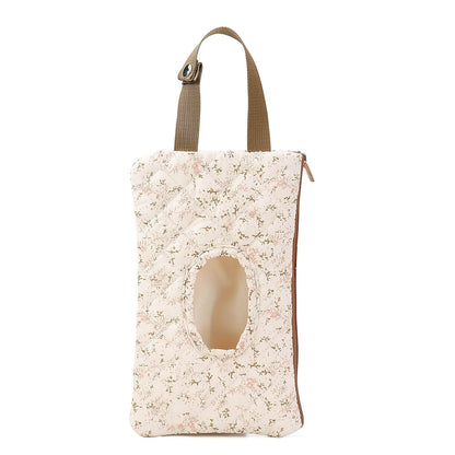 Quilted Baby Diaper and Wipes Pouch Portable Mommy Bag for Stroller Reusable Wipes Pouch with Lanyard for Casual Travel (Beige)