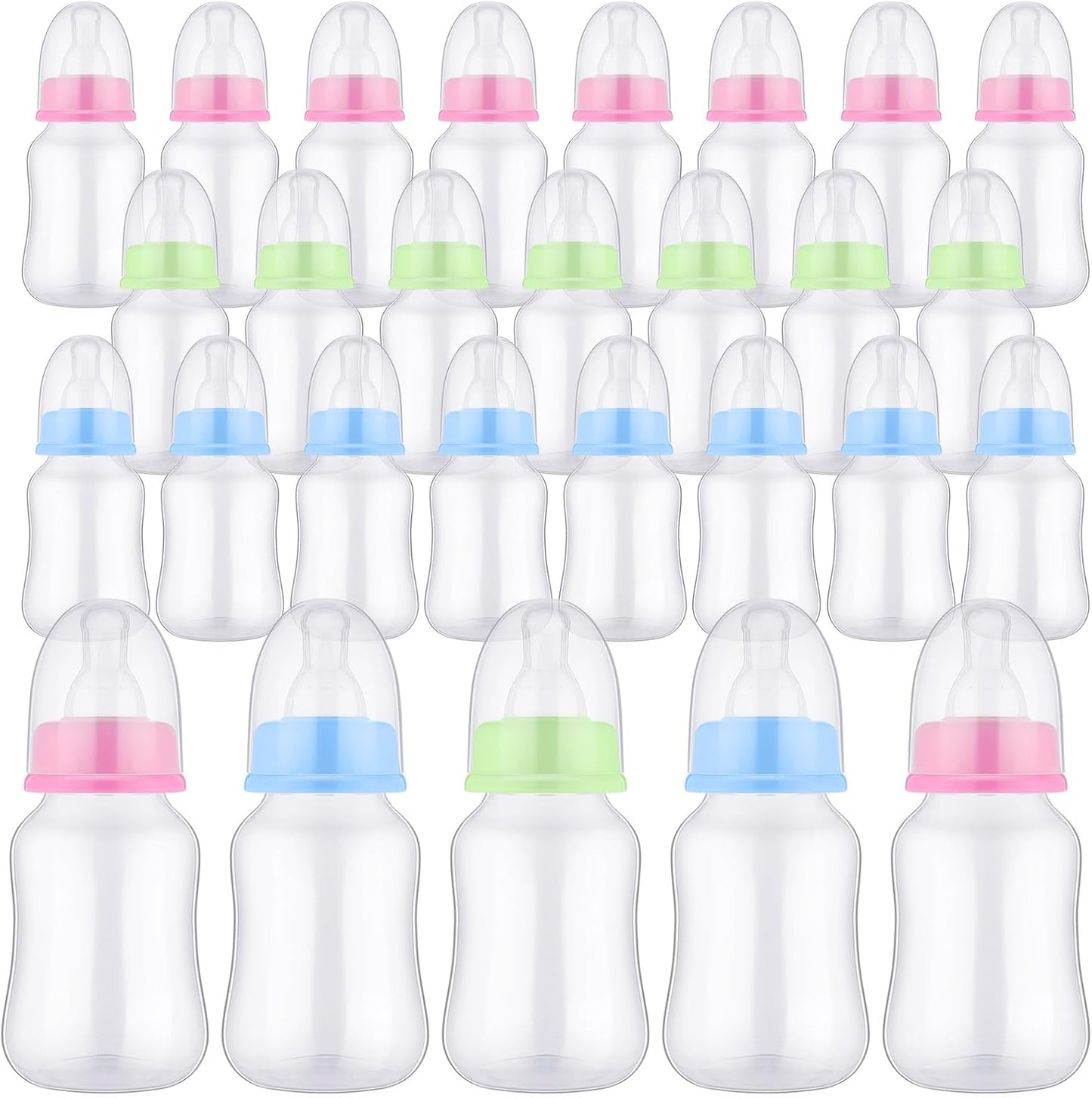 SiliFine 30 Pcs Baby Shower Favors Party Bottle Chug Game Mini Bottles Gift Sets for Gender Reveal Birthday Party Supplies Gift (Pink)