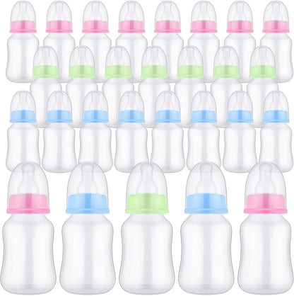 SiliFine 30 Pcs Baby Shower Favors Party Bottle Chug Game Mini Bottles Gift Sets for Gender Reveal Birthday Party Supplies Gift (Pink)