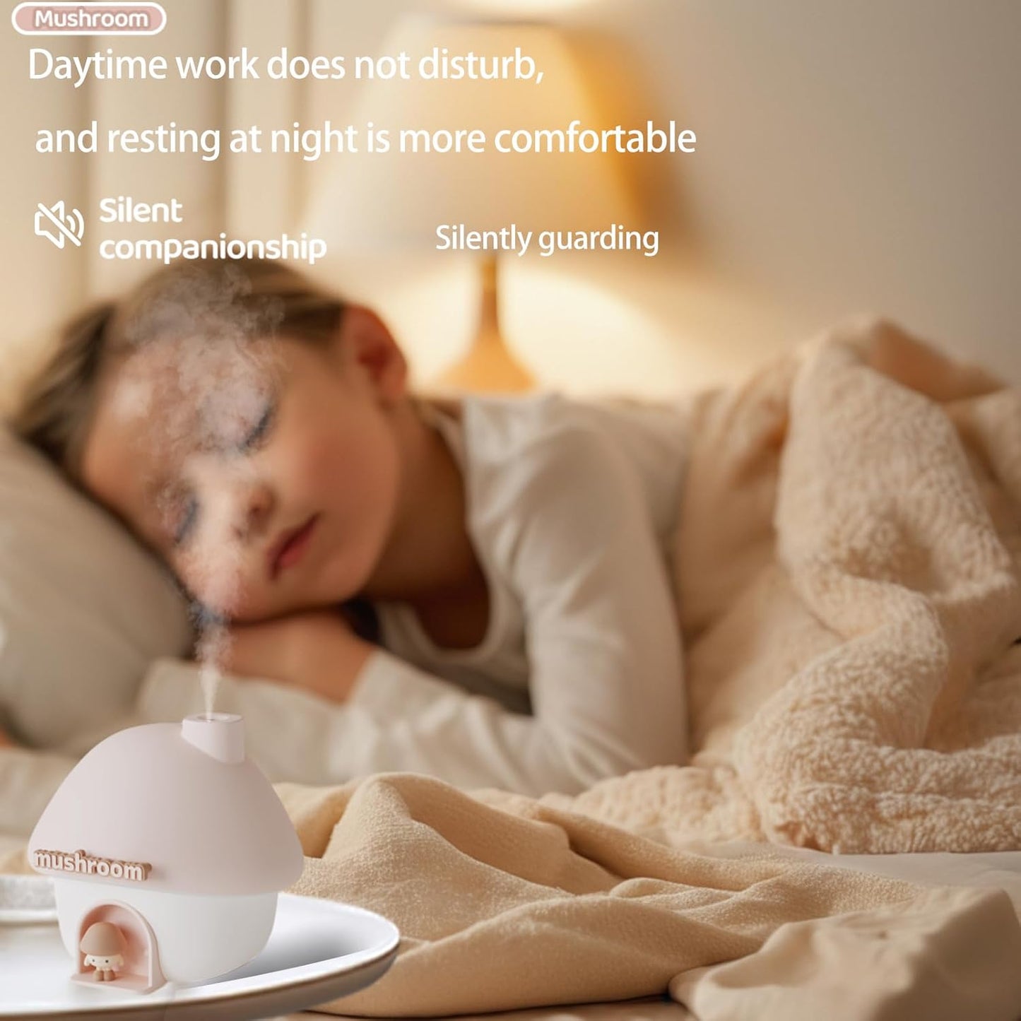 Ultrasonic Humidifiers for Bedroom and Office,Cold fog humidifier with sunset light, baby humidifier with night light,Portable Humidifier, two spray modes and ambient ligh