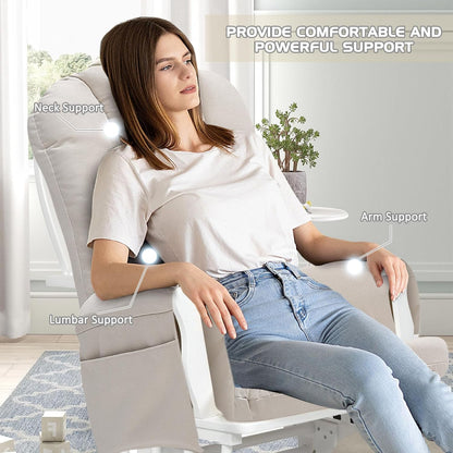 BECHAEO 5PCS Suede Glider Rocker Replacement Cushions with Ottoman Cover Thicken Soft Rocking Chair Cushion Set for Indoor Nursery Glider Rocking Chair, Blue