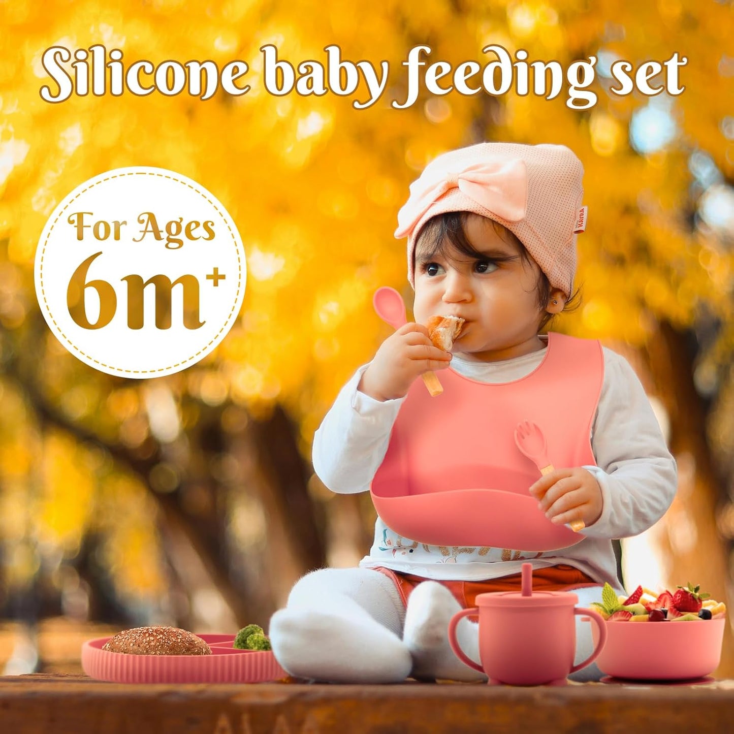 Silicone Baby Feeding Set 21 Pcs, Baby Led Weaning Supplies, Baby Feeding Supplies Set BPA Free, Essentials for Newborn Gift Mixed