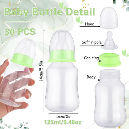 SiliFine 30 Pcs Baby Shower Favors Party Bottle Chug Game Mini Bottles Gift Sets for Gender Reveal Birthday Party Supplies Gift (Pink)