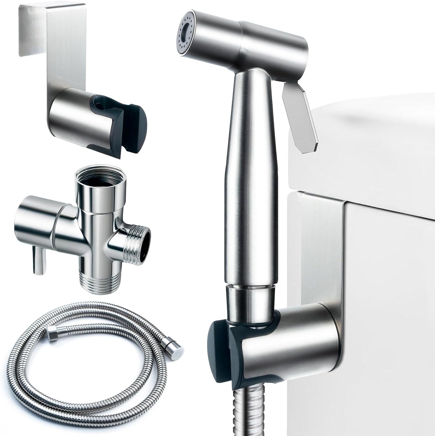 Bidet Attachment for Toilet - Handheld Bidet Sprayer with Jet Spray, Muslim Shower & Shatafa Toilet Hose/Bidet Hose