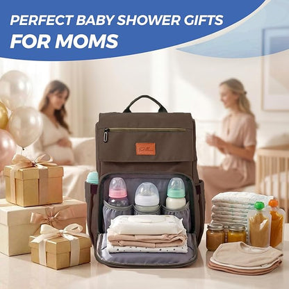 PILLANI Baby Diaper Bag Backpack - Large Bag for Boys & Girls, Waterproof Diaper Backpack - Travel Diaper Bags w/Changing Pad, Baby Registry Search & Shower Gifts - Essentials Must Haves Newborn Stuff