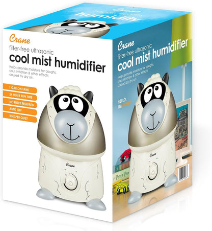 Crane Cute Animal Humidifier for Kids Bedroom and Nursery, Ultrasonic Cool Mist, 1 Gallon, Auto Shut Off, Cool Mist Humidifier
