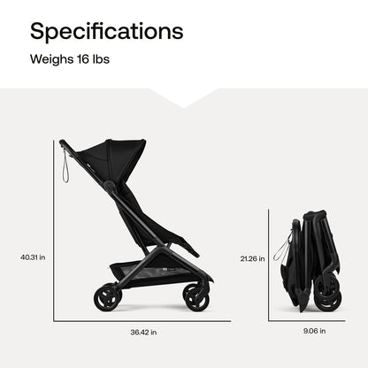 Bugaboo Butterfly 2 Travel Stroller, Ultra-Compact One-Second Fold, Lightweight and Airplane-Friendly (Indigo)