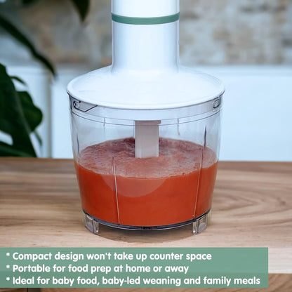 Sage Spoonfuls Baby Food Maker, Processor and Immersion Blender with Dishwasher-Safe Stainless Steel Attachments for Meal Prep & Baby-Led Weaning, White