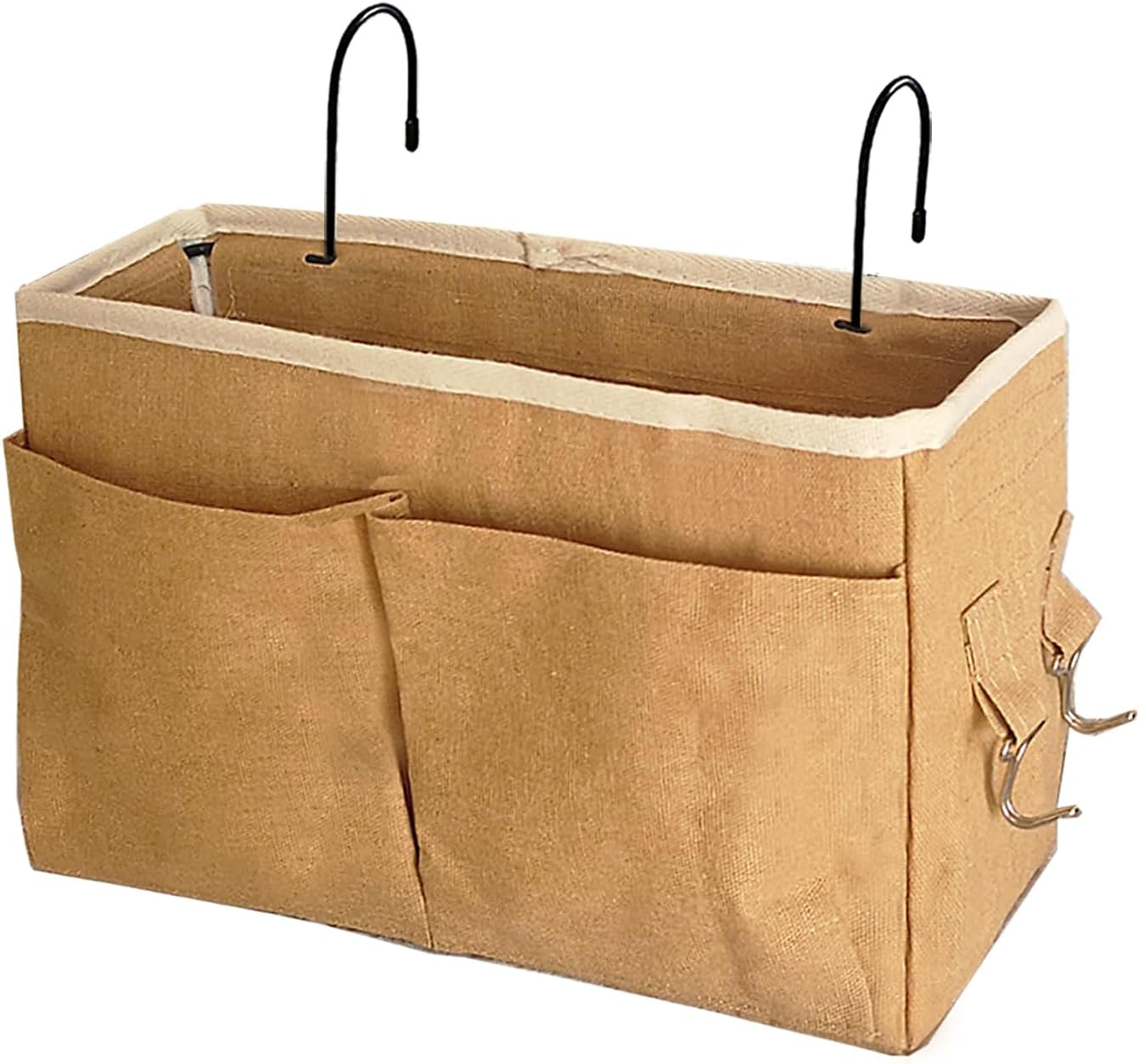 Bedside Caddy Organizer/Bedside Hanging Storage Bag Multi-Function Caddy for Bunk bed Hospital Beds Dorm Bed Rails, Holders Books Glasses Phones Magazine(White)