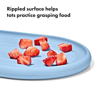 OXO Tot Textured Suction Plate & Spoons Set, Baby Led Weaning Supplies