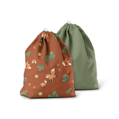 Esembly Day Bag – Reusable Wet and Dry Bag Made From Recycled Fabric With Dual Waterproof Compartments for Cloth Diapers, Swimsuits, Toiletries, and Snacks - Verdant Gingham