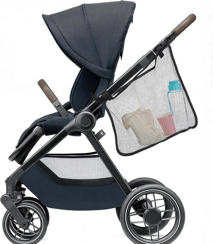 Thinp Stroller Sling Side Bag, Universal Stroller Organizer Cargo Net Strollers Caddy Mesh Storage Bag Strollers Accessories Fits for Nuna, Uppababy, Minu, Butterfly (Black)